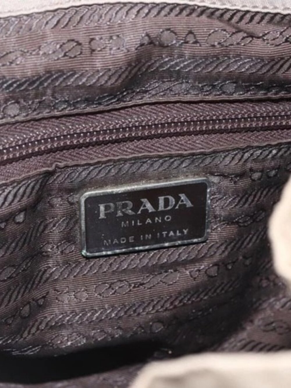PRADA Backpack Nylon Khaki Silver Auth 163902 - Picture 12 of 16